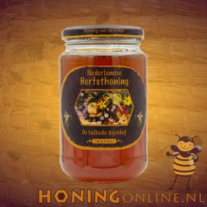 Herfsthoning of najaarshoning is een krachtige rauwe honing vol met bijenpollen uit het najaar