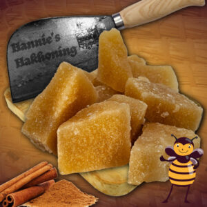 Hannie's Hakhoning is bekend van het op de markt kopen van vogezenbrokken. Deze hakhoning met kaneel is extra gezond snoepen.