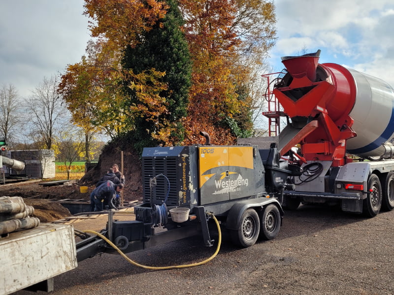 Beton Storten Met Pomp Voor Bouw Imkerwinkel Honing