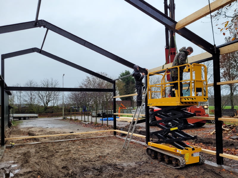 Bouwen In Weer En Wind Nieuwbouw Winkel Honing Van De Imker