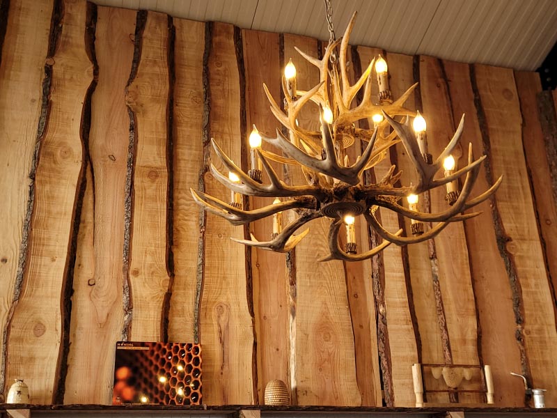 Gewei Lampen In Onze Honingwinkel Geven Extra Sfeer