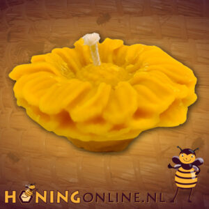 Grote drijfkaars bijenwas zonnebloem kopen. waskaarsen die drijven zijn unieke gezonde kaarsen.