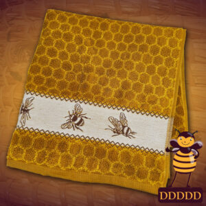 Handdoek 5xd met Honingraat en bijen motief Geel Kopen. Deze DDDDD handdoeken zijn premium kwaliteit en kan je hier online bestellen.