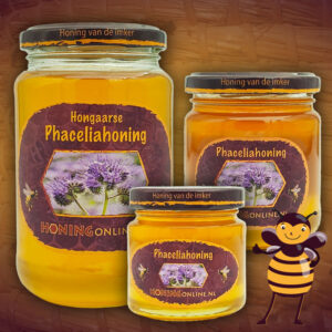 Hongaarse Phaceliahoning in 3 verschillende potten te koop bij een imker. Bestel Phaceliahoning uit Hongarije hier online.