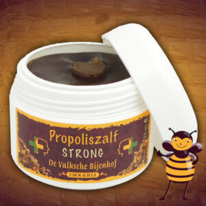 Propoliszalf met een extra hoge dosering propolis kopen. Deze donkere zalf met extra veel propolis is erg fijn in het gebruik.