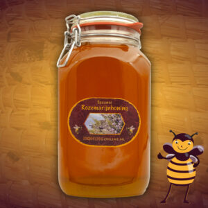 Rozemarijnhoningin een weckpot met 3,5 kilo honing van rozemarijn bloemen. Deze echte honing heeft een prachtige diep-gele kleur en koop je hier online.