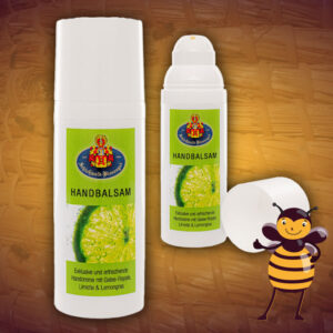 Handbalsem met Royal Jelly in een handige pompflacon. Deze handbalsem met koninginnegelei heeft een frisse geur en is ideaal tegen droge handen.